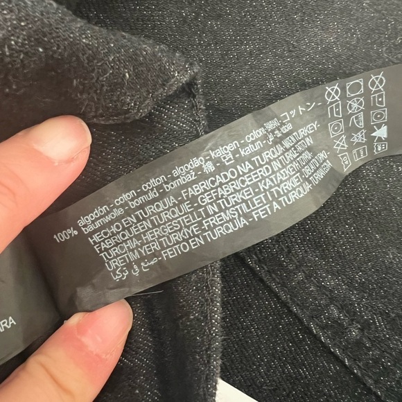 NWT ZARA The Panelled Slim Black Denim Pants Sz 40 - Picture 6 of 7